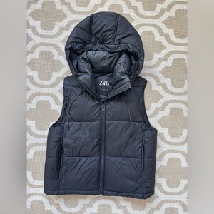 Zara Black Hooded Vest